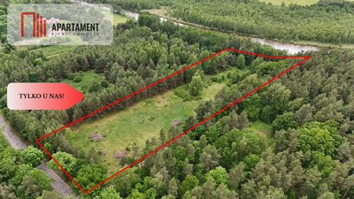 Działka z linią brzegową – Mazury, media, WZ!