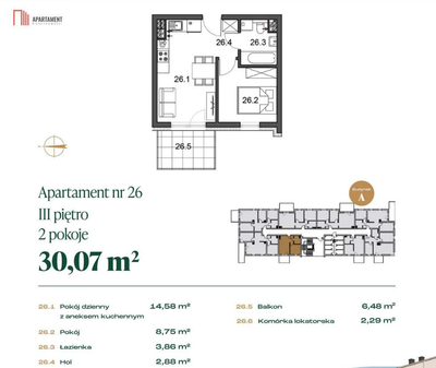 30 mkw, taras, miejsce parkingowe. Centrum Rypina - 3