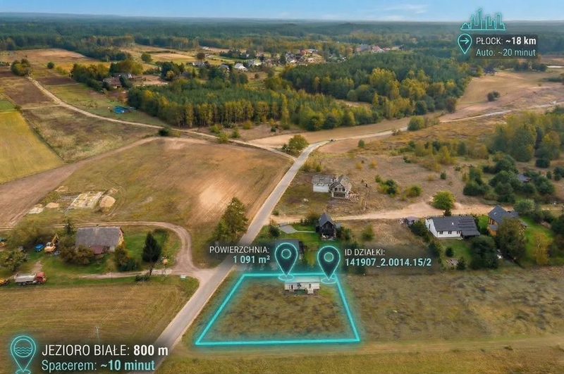 Uzbrojona działka 1091 m² + domek holenderski - 111299575.jpg