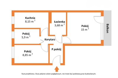 3 pokoje w Olkuszu | Balkon | 46 m² | Potencjał - 4