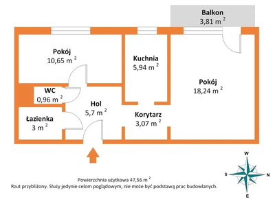 Rozkładowe 2 pokoje 47,5m2 os. Dolnośląskie! - 5