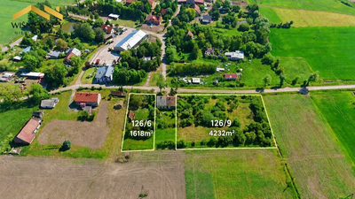 Działka 4232 m² ze stawem, Drużno