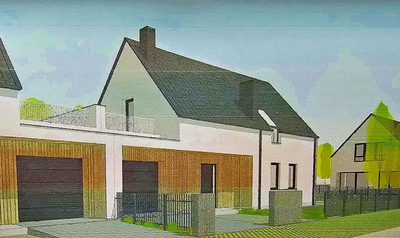 Działka z projektem na dwa domy dwulokalowe - 3