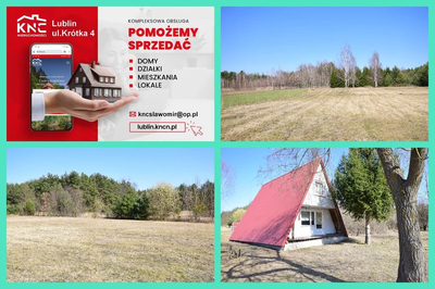 B ładna działka z domkiem letniskowym, własny las.