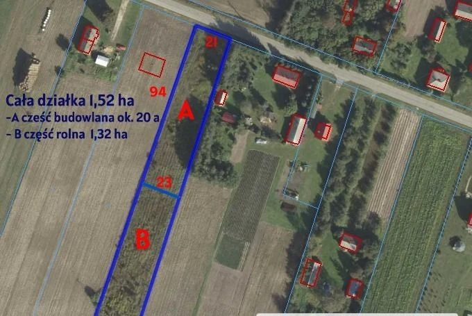 Działka rolno-budowlana 1,52 ha Dąbrowa gm. Ludwin - 112350138.jpg