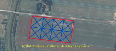 Duża działka jezioro Krasne (podział na 8 działek)