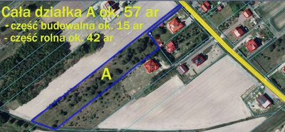 Duża działka 0,6 ha rolno budowlana Wola Lisowska