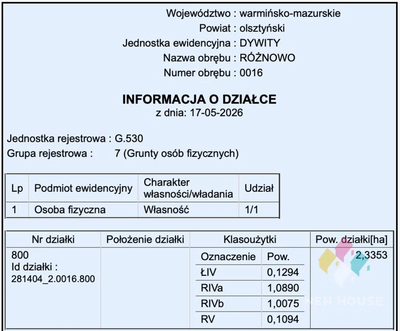 Działka rolna Różnowo 4,05 ha - 3