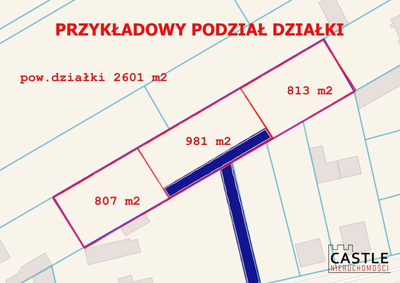 Działka z możliwością podziału na3 działki