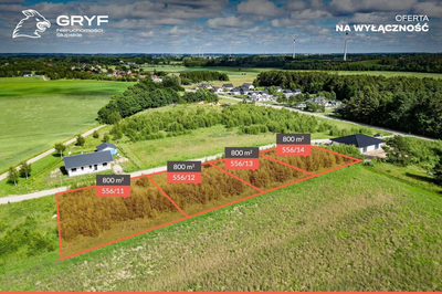 dz.budowlane Strzelino|pełne uzbrojenie|MPZP|800m2