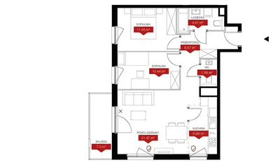 Na sprzedaż atrakcyjne, duże mieszkanie 3-pokojowe z balkonem, z możliwością wydzielenia kuchni w apartamentowcu na Jeżycach. - 5