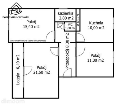 3 oddzielne pokoje - 70 m2 - 1 piętro - 4