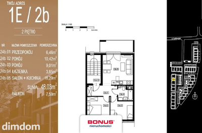 Niska zabudowa | 3-pokojowe | 48,03m2 - 3