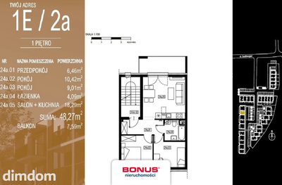 3 - pokojowe / spokojne osiedle / 48,27m2 - 2