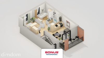 3-pokojowe | 48,03m2 | salon od strony południowej - 2