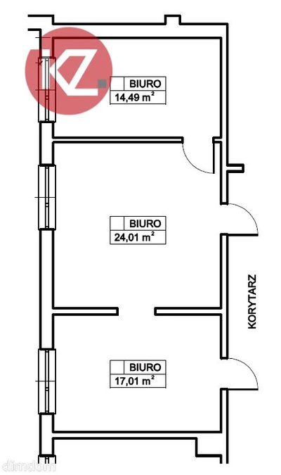 DO WYNAJĘCIA BIURO 55,51 m 2 - 3