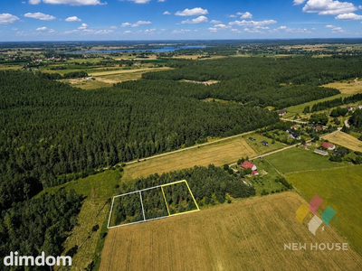 Zadrzewiona działka z WZ pod dom, jezioro, las