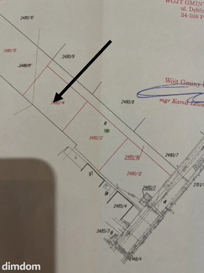 Działka budowlana 851 m2  Gołąb gm. Puławy.