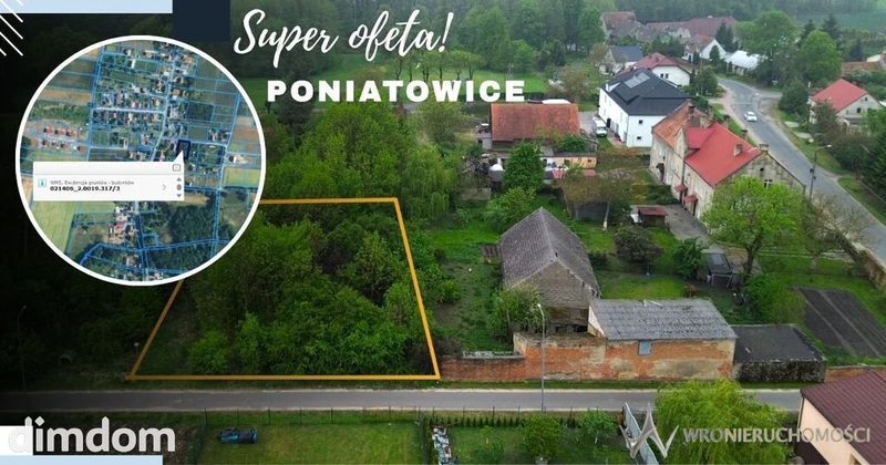 Poniatowice 1250 m² - Przy drodze asfaltowej - 113576204.jpg