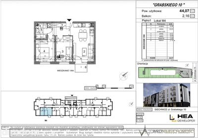 Siechnice | 44,07 m² | 3 pokoje - 2