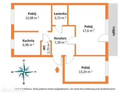 62 m², 3 pokoje rozkładowe, Dmowskiego, czysta KW - 2