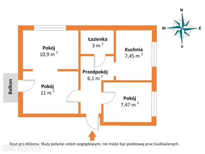 3 pokoje na 45,9 m² i okna na 3 strony świata - 2