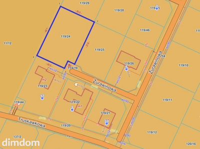 Działka 1298m² Sapowice MPZP media | podział - 2