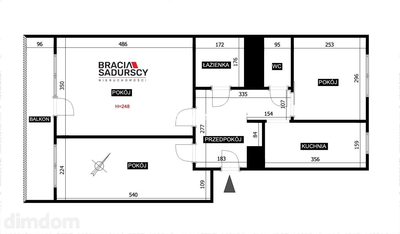 3 pokoje | 52,65 m² | duży balkon | ul. Fatimska - 5
