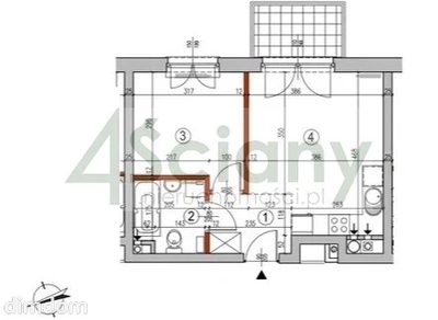 2 pokojowe mieszkanie o powierzchni 33,90 m², położone na 1. piętrze budynku z 2017 roku. - 3
