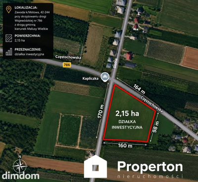 Działka inwestycyjna 2,15 ha