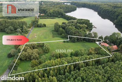 Działka budowlana z linią brzegową jeziora Dużego