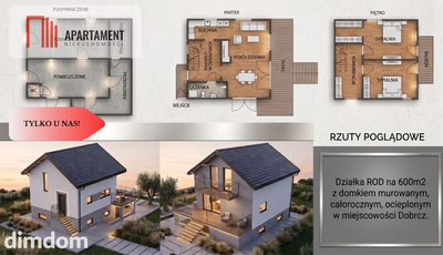 *Dobrcz ROD 600m2: murowany dom z kominkiem, media - 5