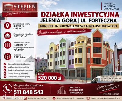 DZIAŁKA INWESTYCYJNA W CENTRUM JEENIEJ GÓRY - 3