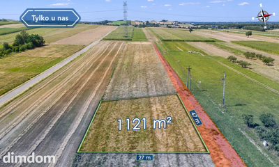 Działka budowlana 1121 m² wymiarowa  Zawada, Mstów - 2