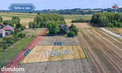 Działka budowlana 1121 m² wymiarowa  Zawada, Mstów - 3