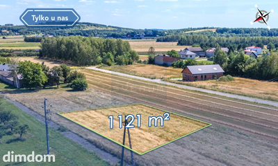 Działka budowlana 1121 m² wymiarowa  Zawada, Mstów - 4