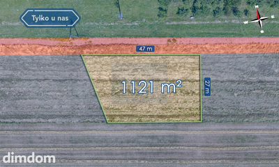 Działka budowlana 1121 m² wymiarowa  Zawada, Mstów - 5