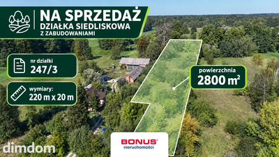 Działka siedliskowa z zabudowaniami Kłoda