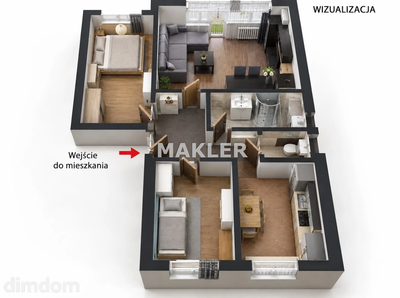 3 pokoje | 53 m² | Balkon | Klimatyzacja | Wyżyny